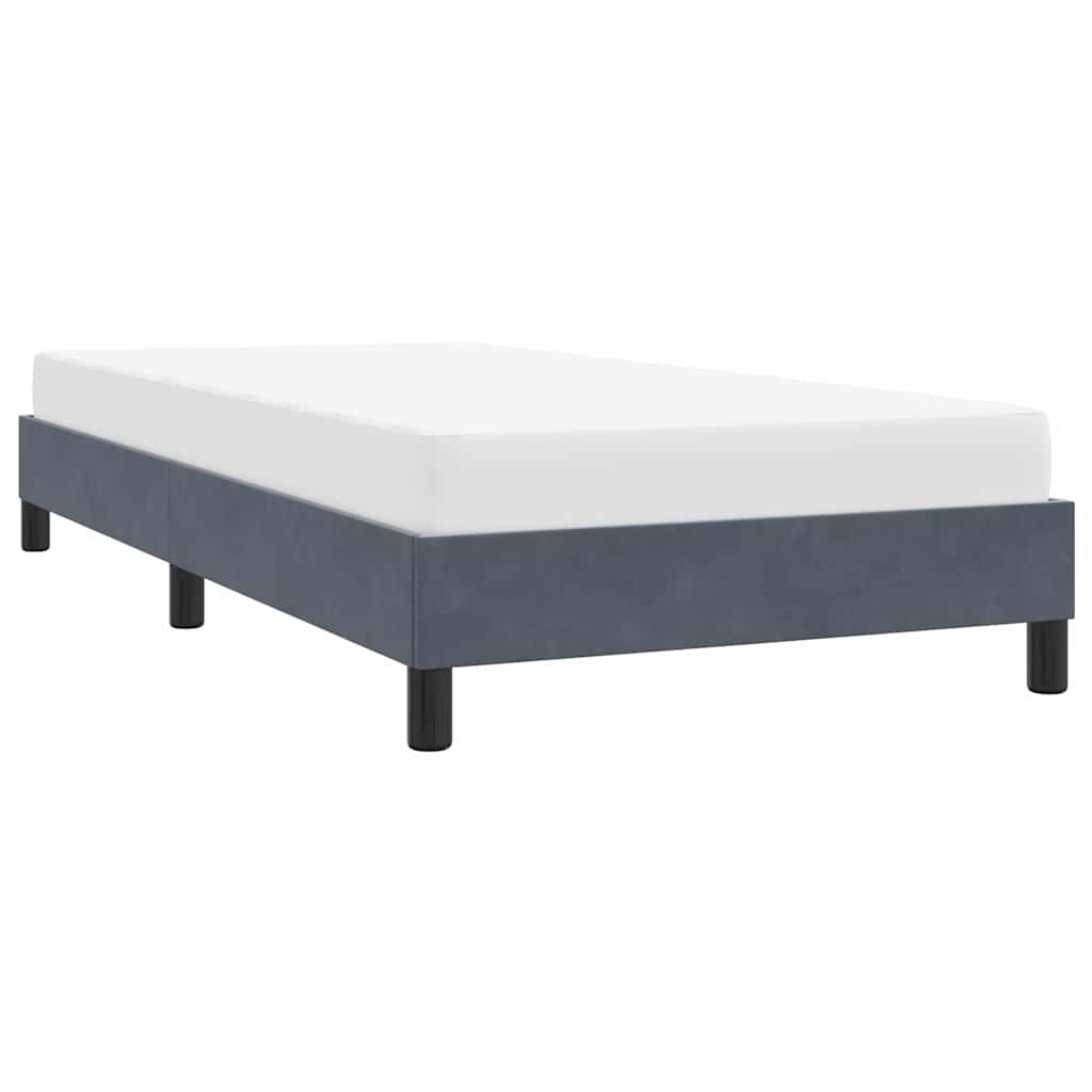 sengeramme uden madras 90x210 cm fløjl mørkegrå
