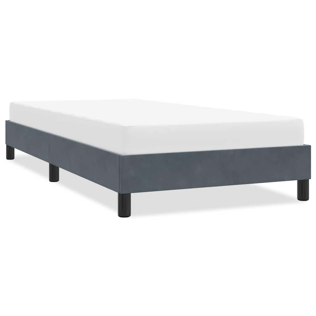 sengeramme uden madras 90x210 cm fløjl mørkegrå
