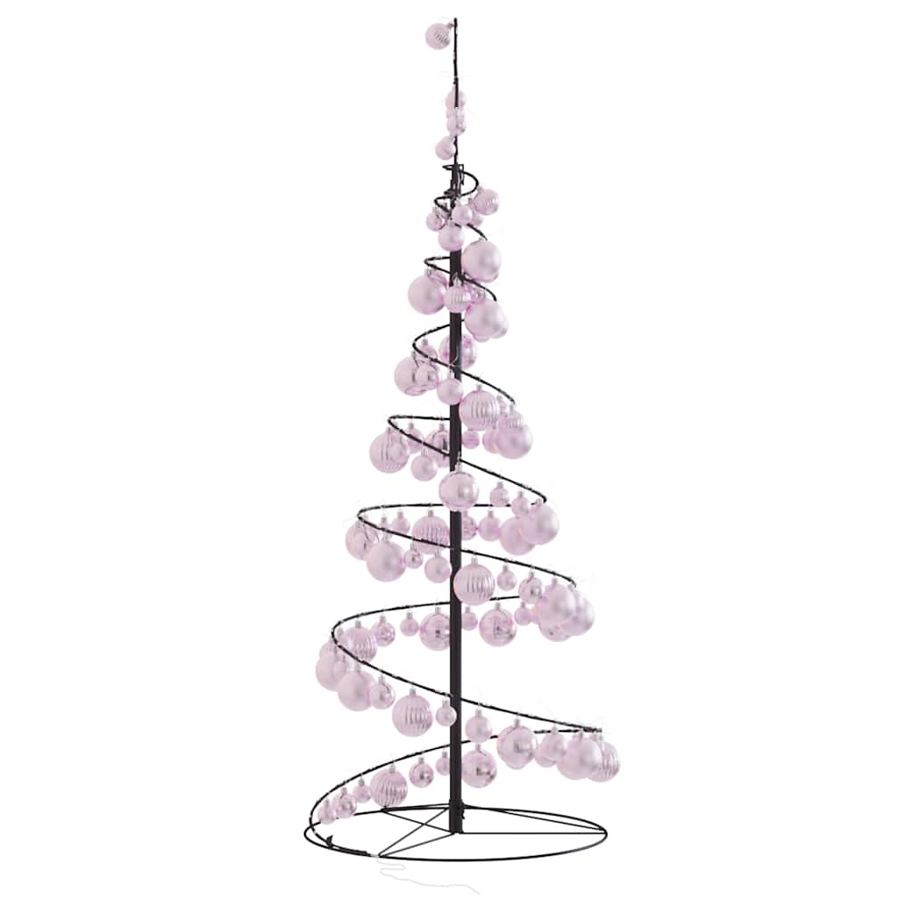 LED-juletræ med kugler 80 LED'er 120 cm varmt hvidt lys