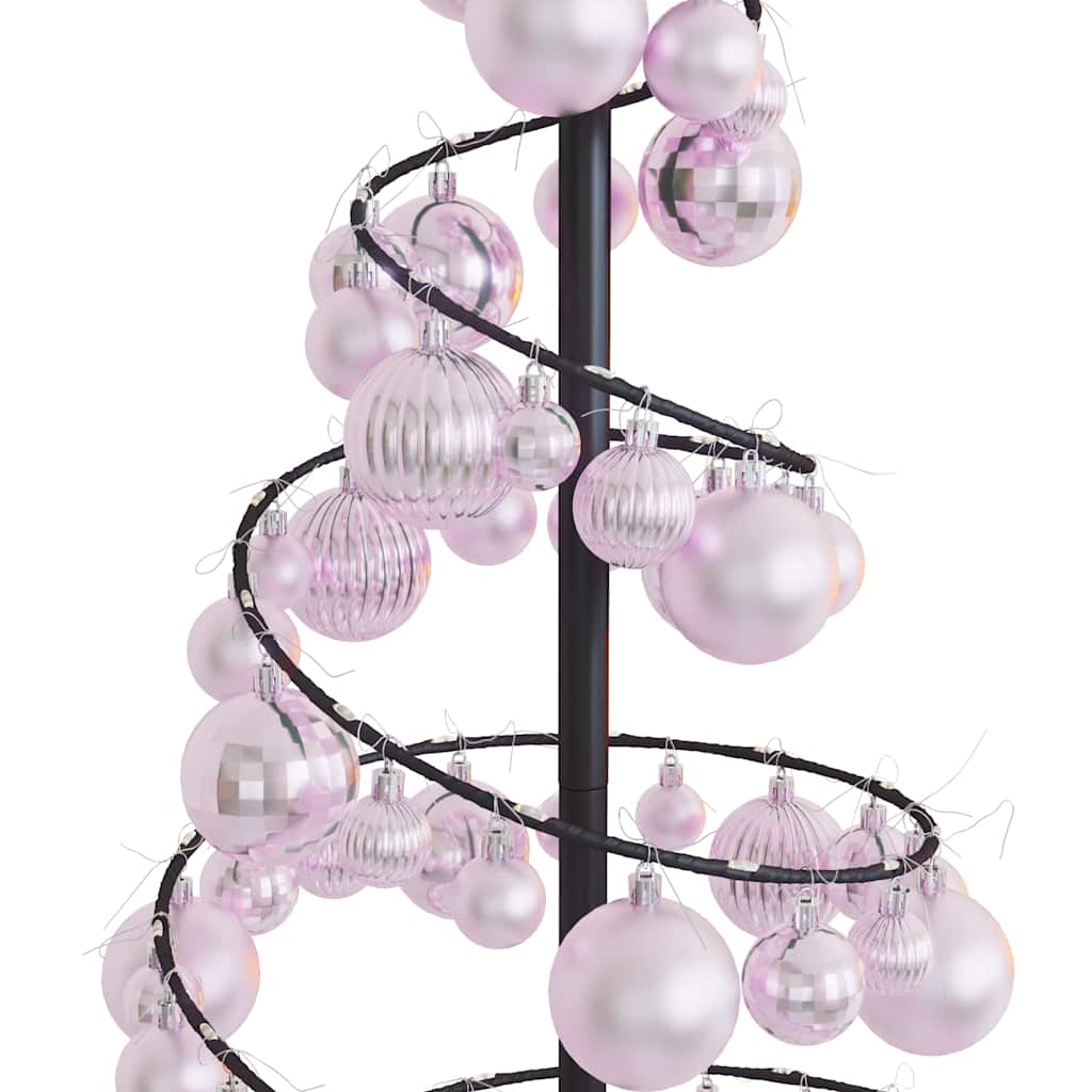 LED-juletræ med kugler 80 LED'er 120 cm varmt hvidt lys