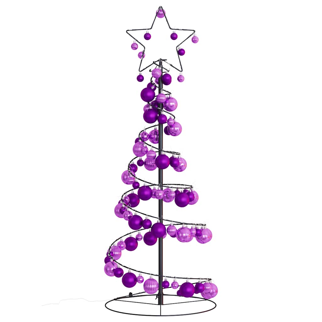 LED-juletræ med kugler 80 LED'er 120 cm varmt hvidt lys
