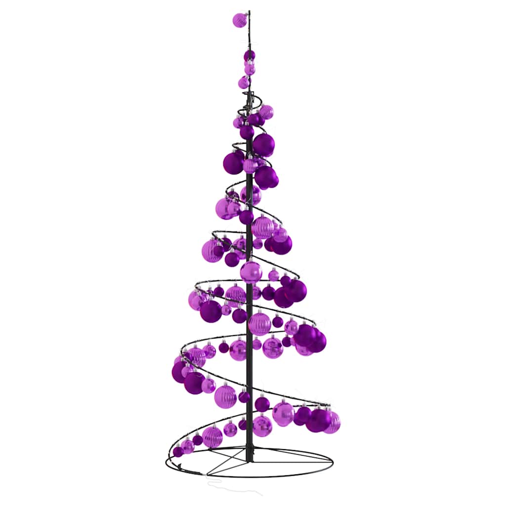 LED-juletræ med kugler 80 LED'er 120 cm varmt hvidt lys