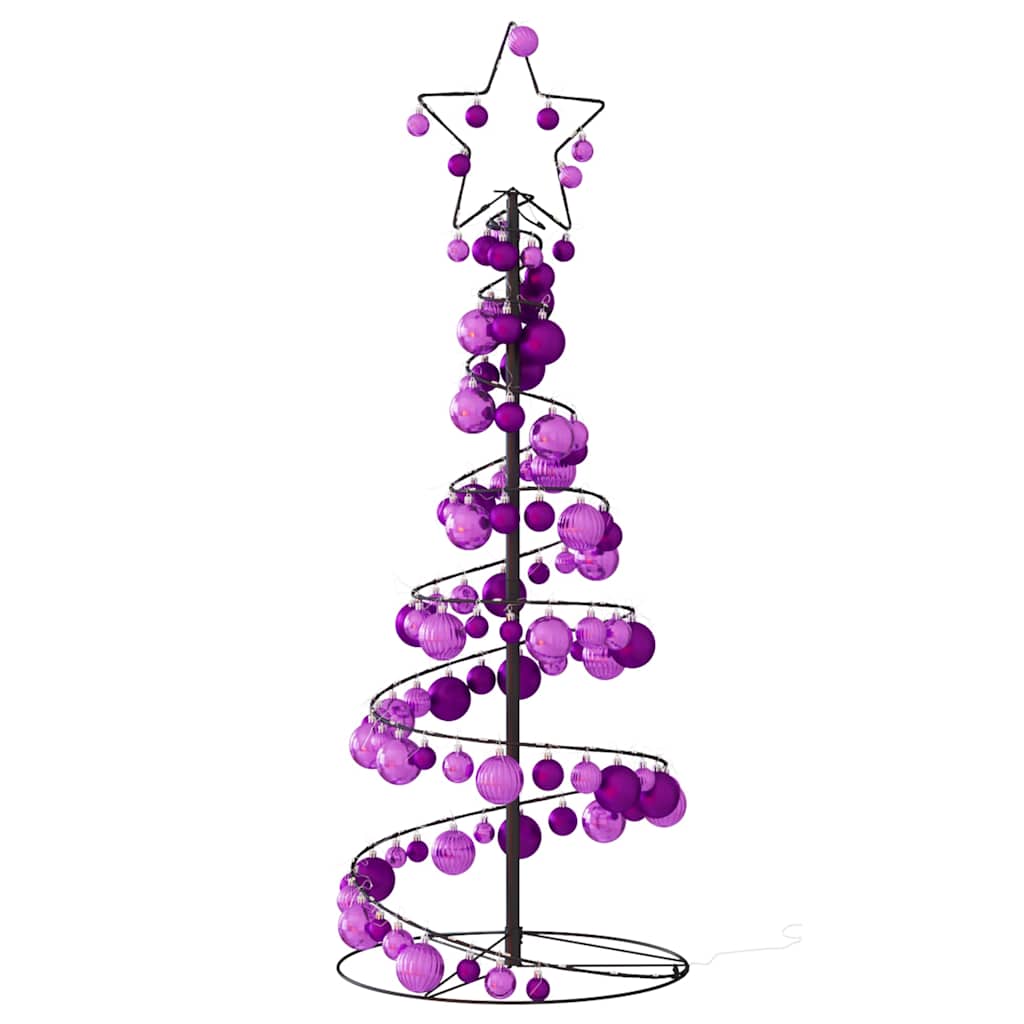 LED-juletræ med kugler 80 LED'er 120 cm varmt hvidt lys
