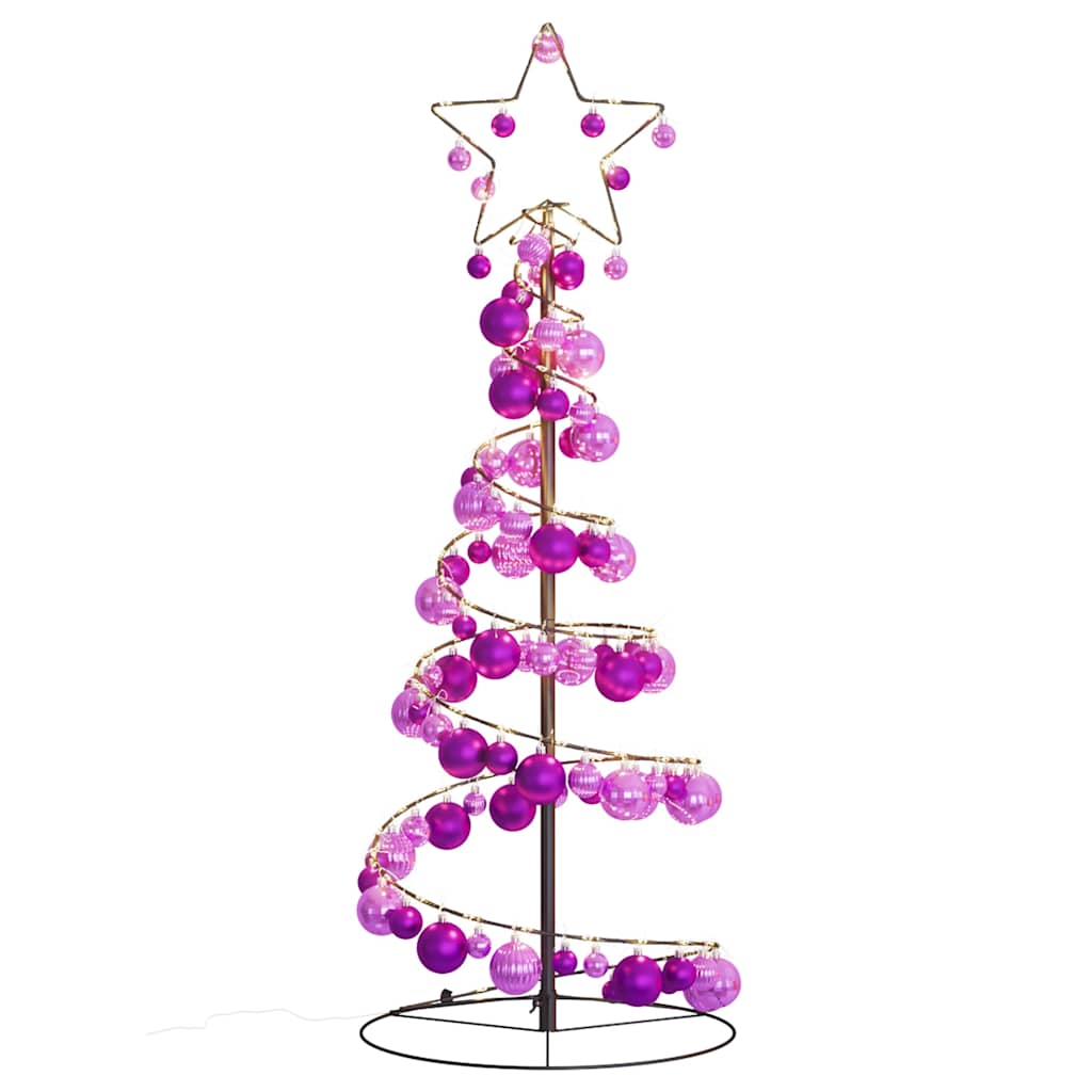LED-juletræ med kugler 80 LED'er 120 cm varmt hvidt lys