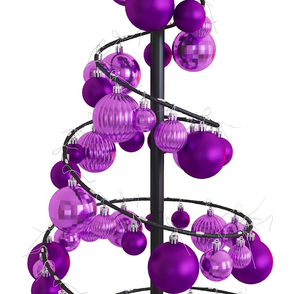LED-juletræ med kugler 80 LED'er 120 cm varmt hvidt lys