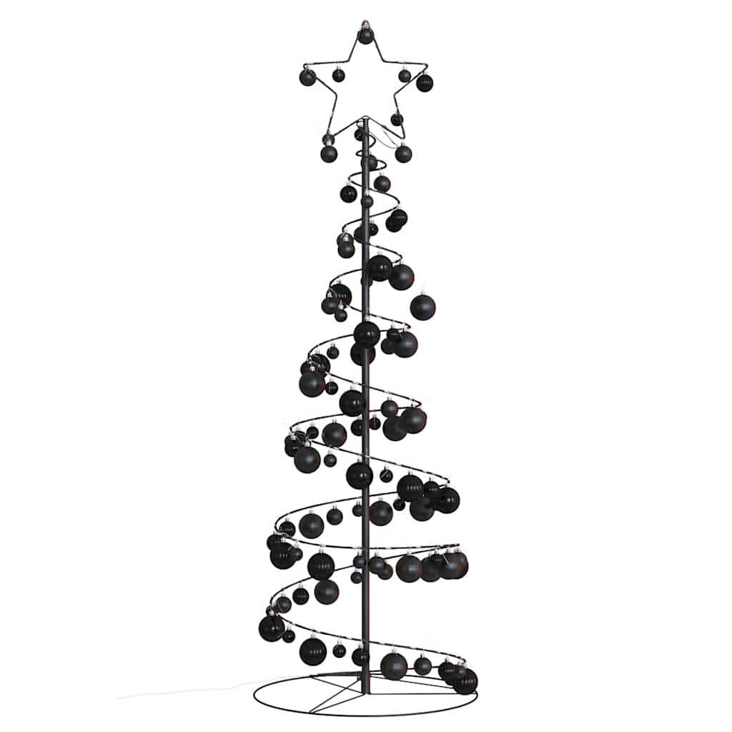 LED-juletræ med kugler 100 LED'er 150 cm varmt hvidt lys