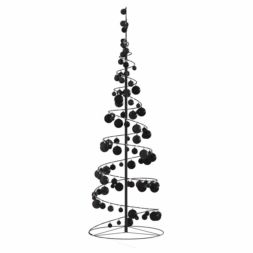 LED-juletræ med kugler 100 LED'er 150 cm varmt hvidt lys