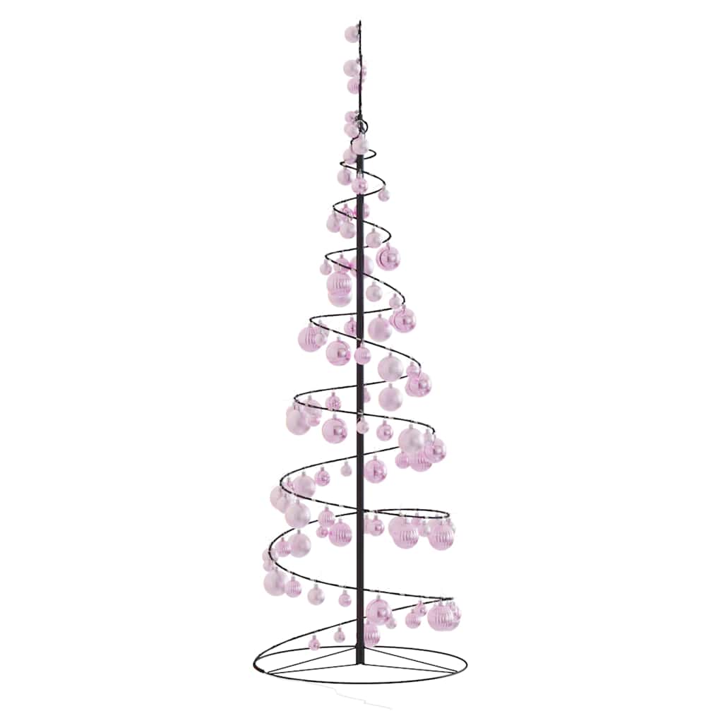 LED-juletræ med kugler 100 LED'er 150 cm varmt hvidt lys