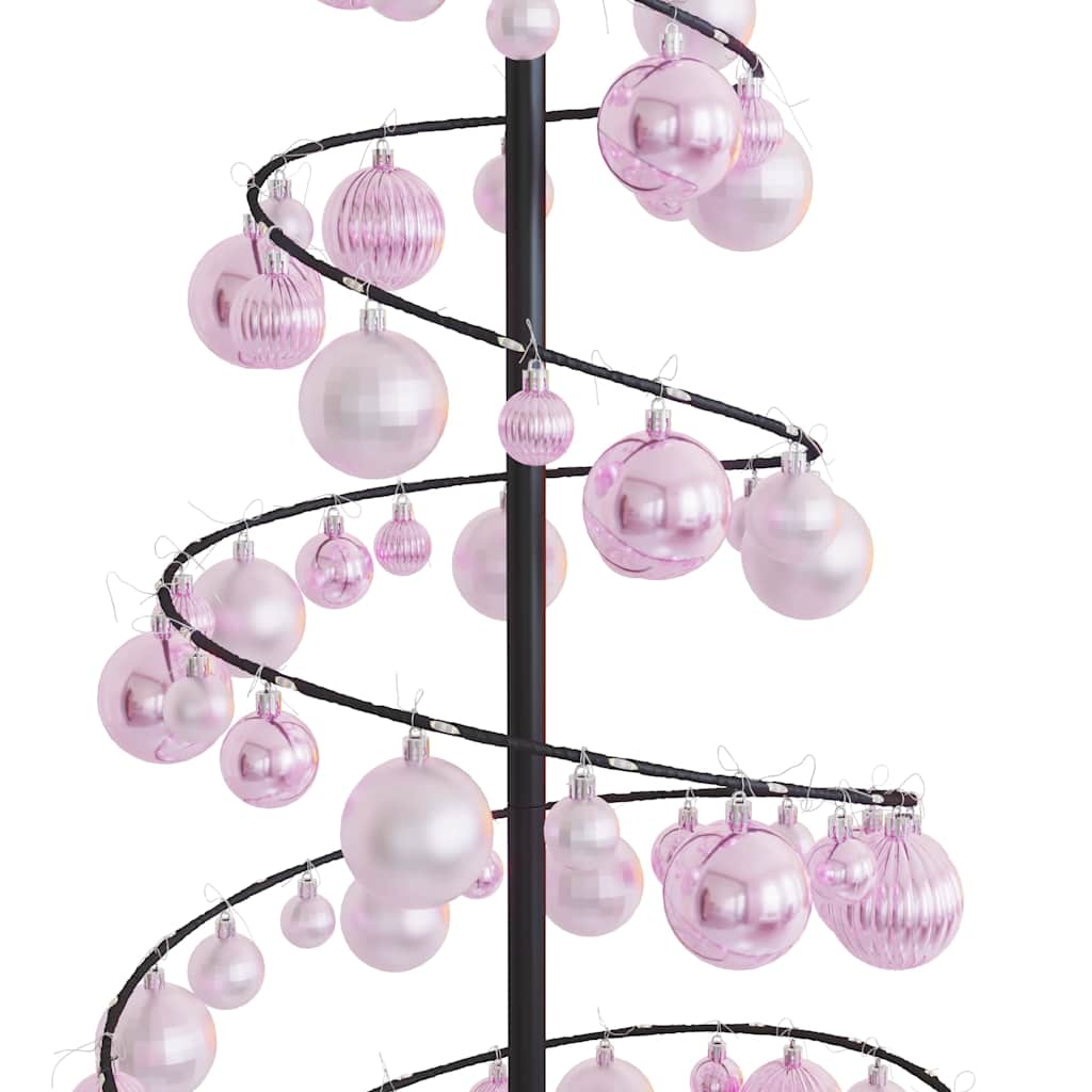 LED-juletræ med kugler 100 LED'er 150 cm varmt hvidt lys