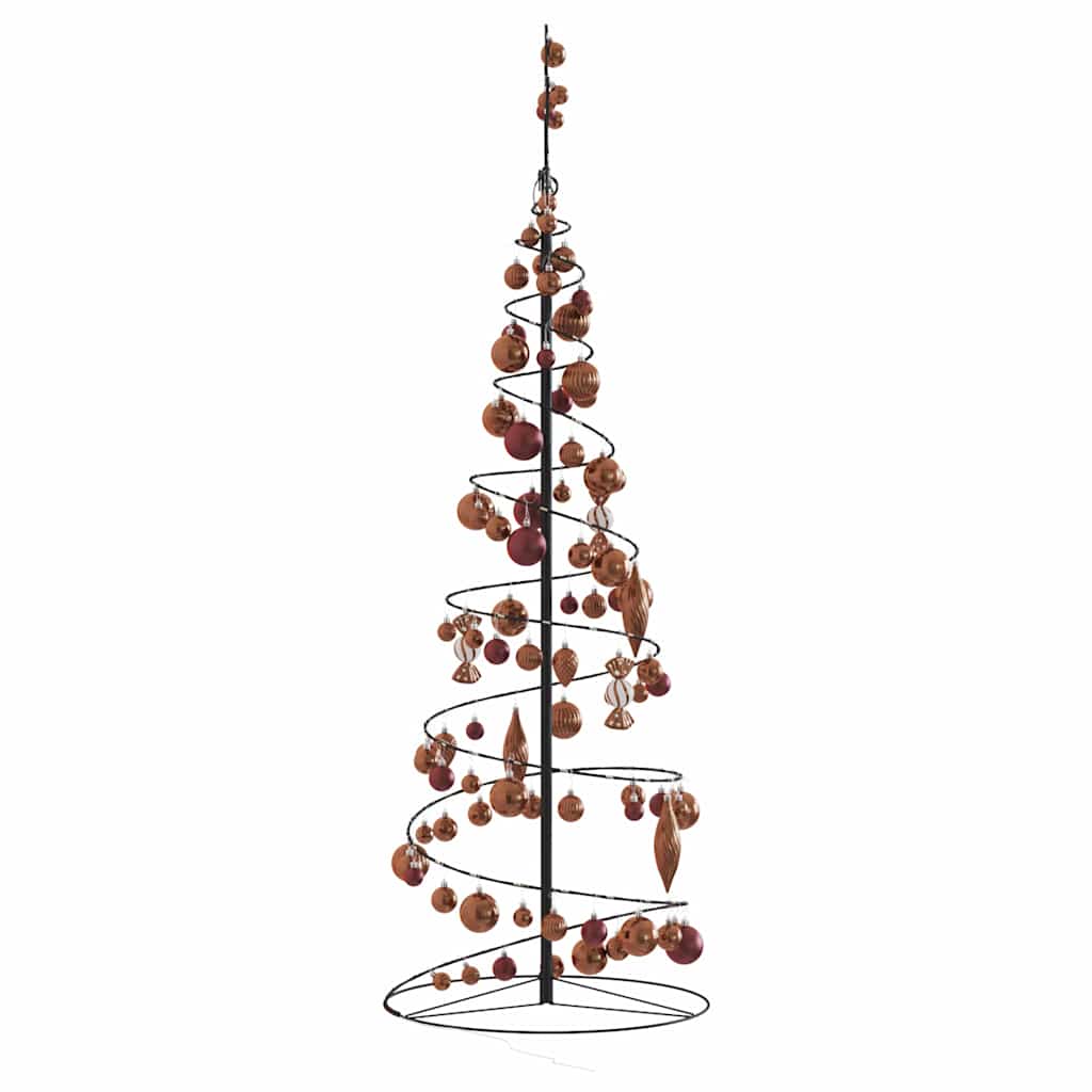 LED-juletræ med kugler 100 LED'er 150 cm varmt hvidt lys