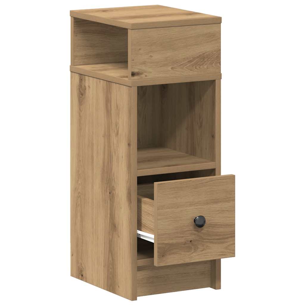 sengeborde 2 stk. med skuffe 25x31x66 cm kunsteg