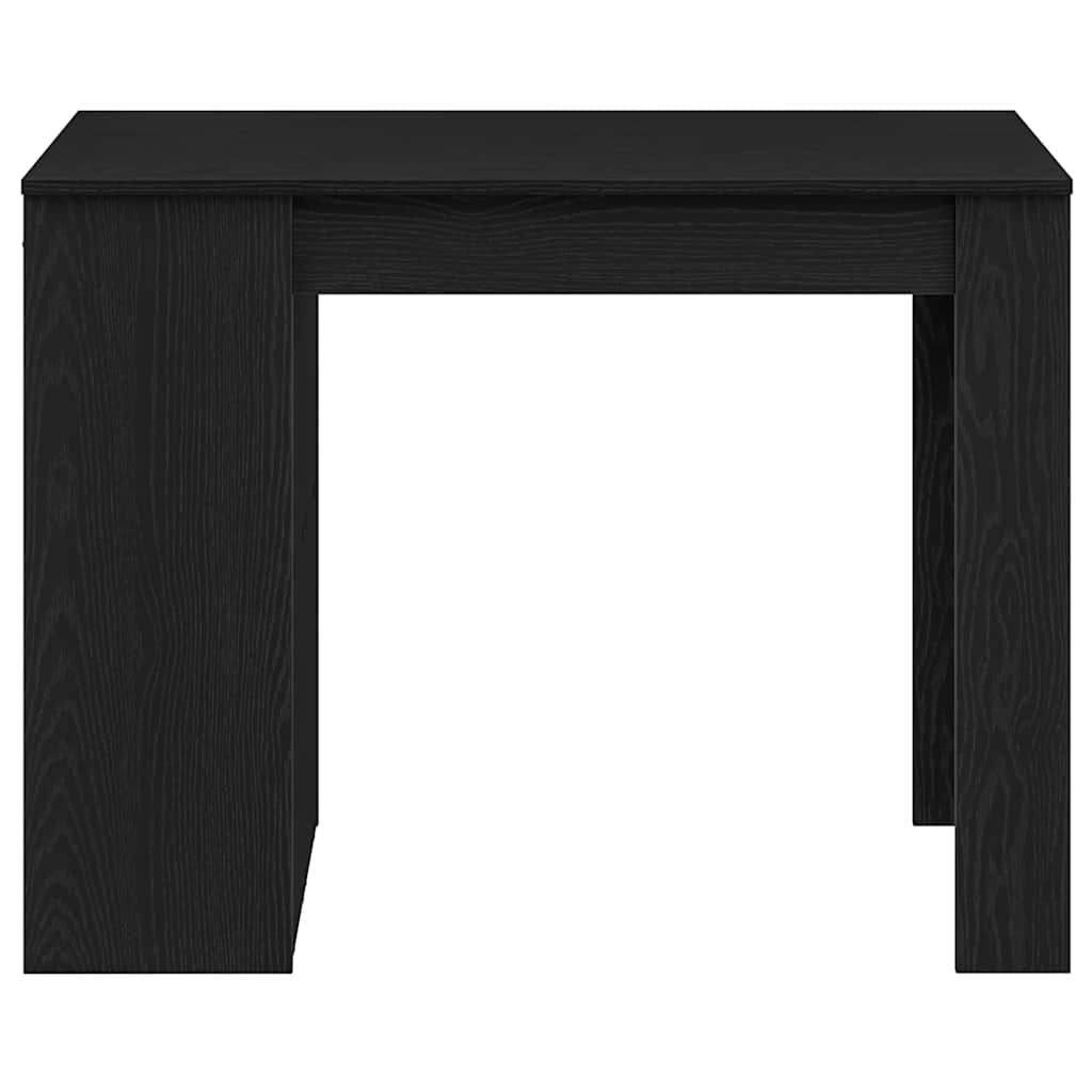 skrivebord med skuffe og hylde 102x62x77,5 cm sort-eg