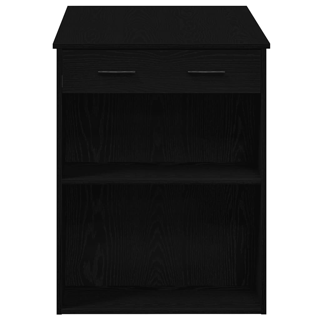skrivebord med skuffe og hylde 102x62x77,5 cm sort-eg
