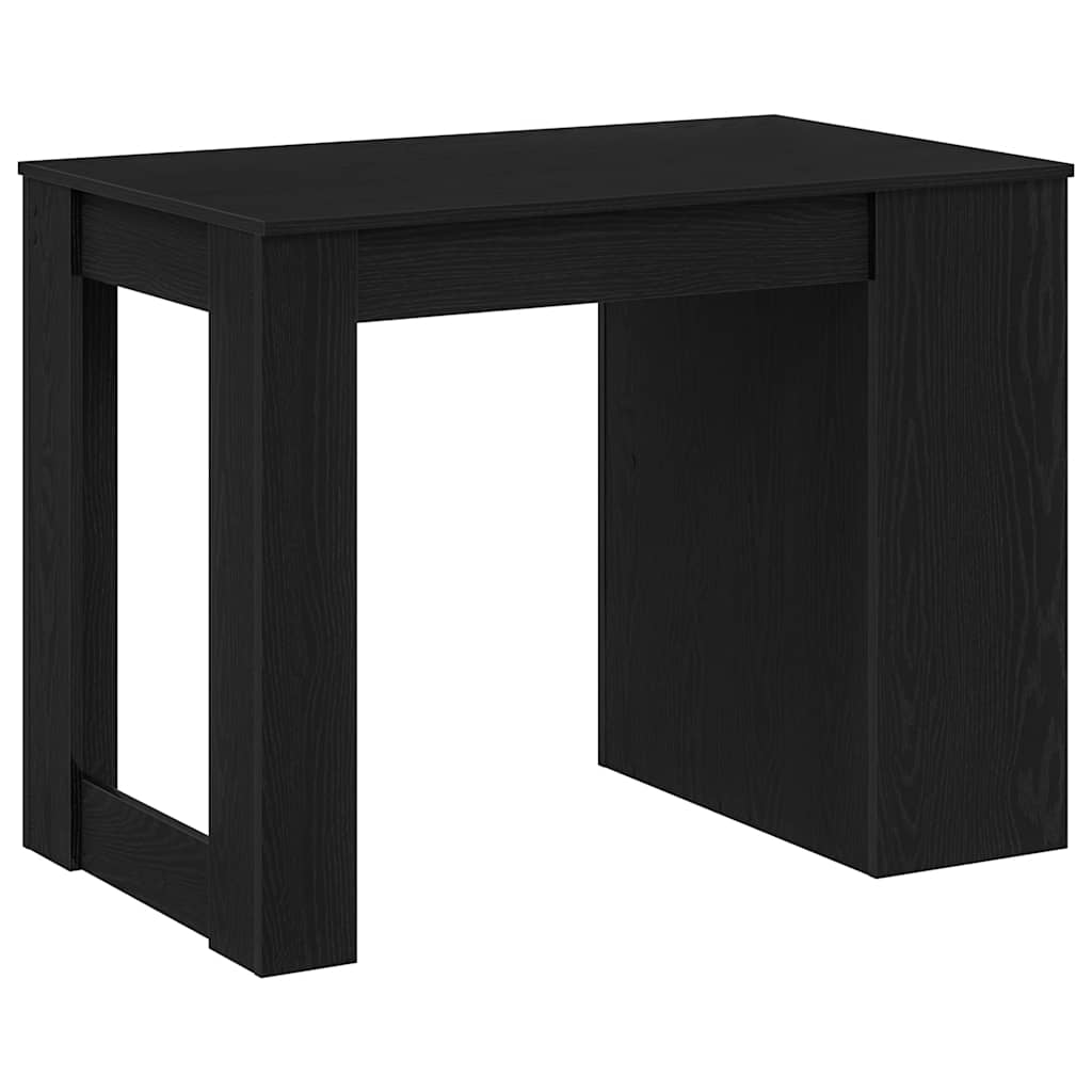 skrivebord med skuffe og hylde 102x62x77,5 cm sort-eg