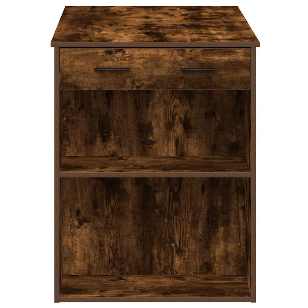 skrivebord med skuffe og hylde 102x62x77,5cm røget egetræsfarve