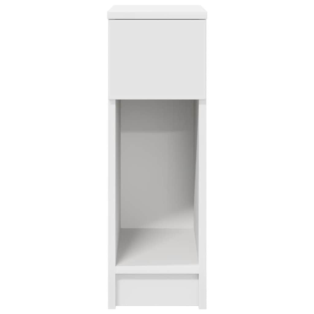 sengebord med skuffe 20x36x60 cm hvid