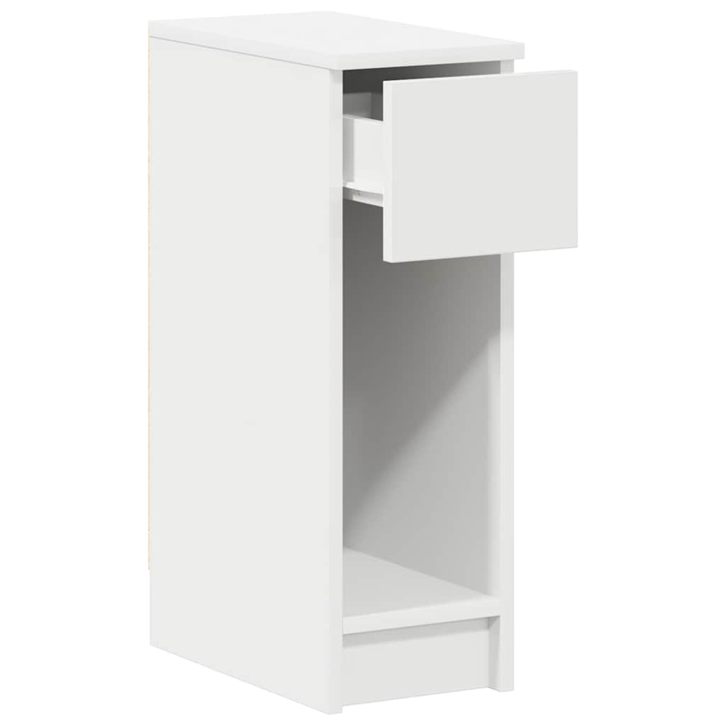 sengeborde med skuffe 2 stk. 20x36x60 cm hvid