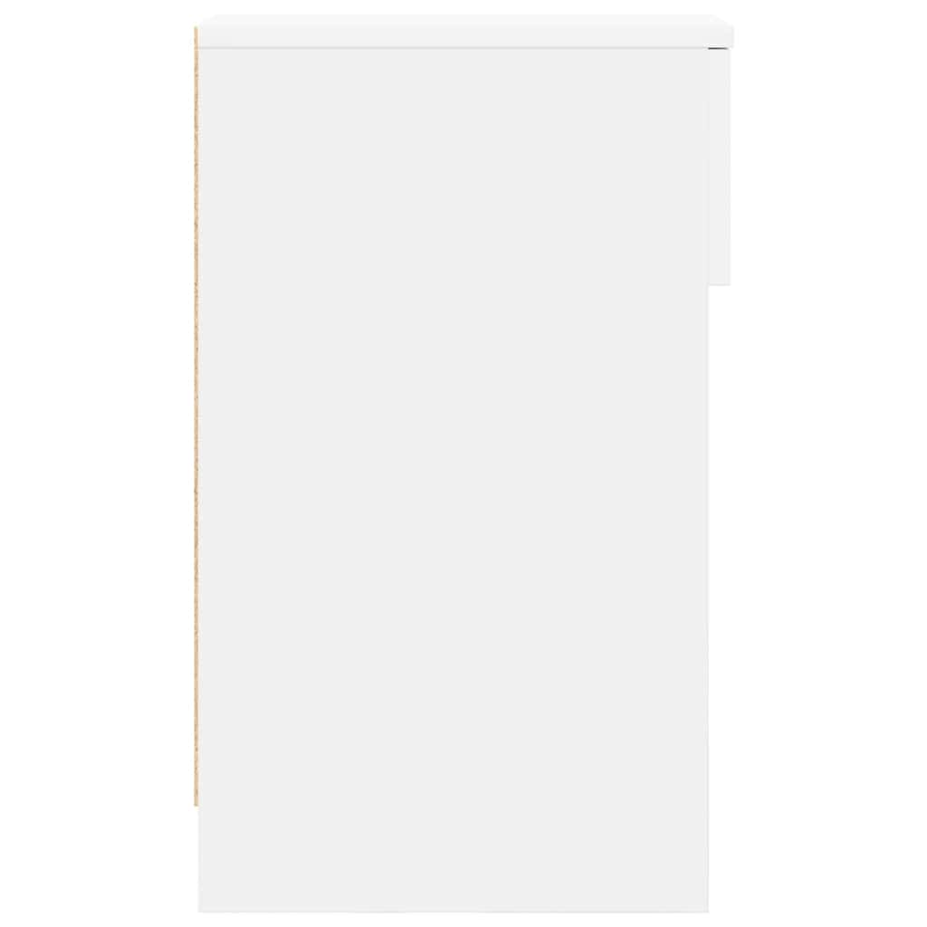 sengeborde med skuffe 2 stk. 20x36x60 cm hvid