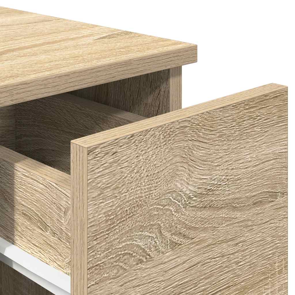 sengebord med skuffe 20x36x60 cm sonoma-eg