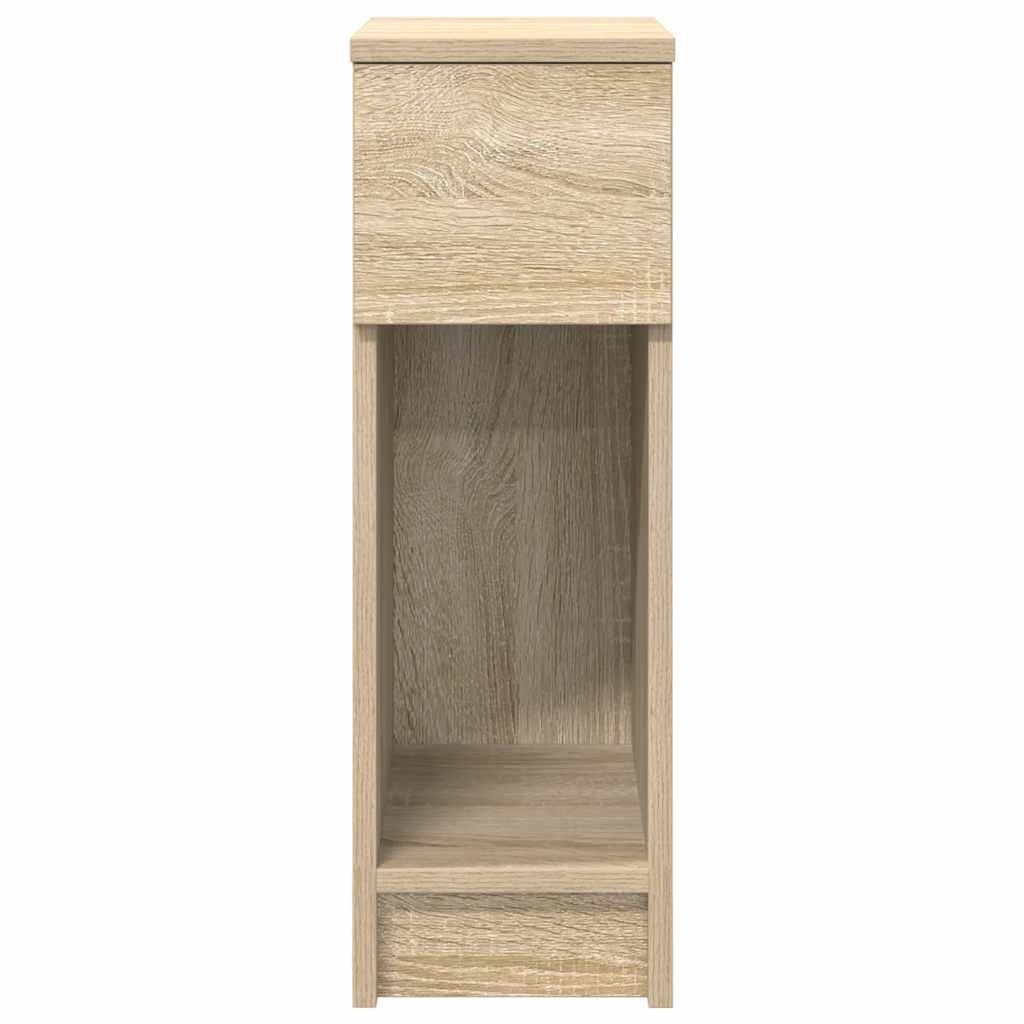 sengeborde med skuffe 2 stk. 20x36x60 cm sonoma-eg