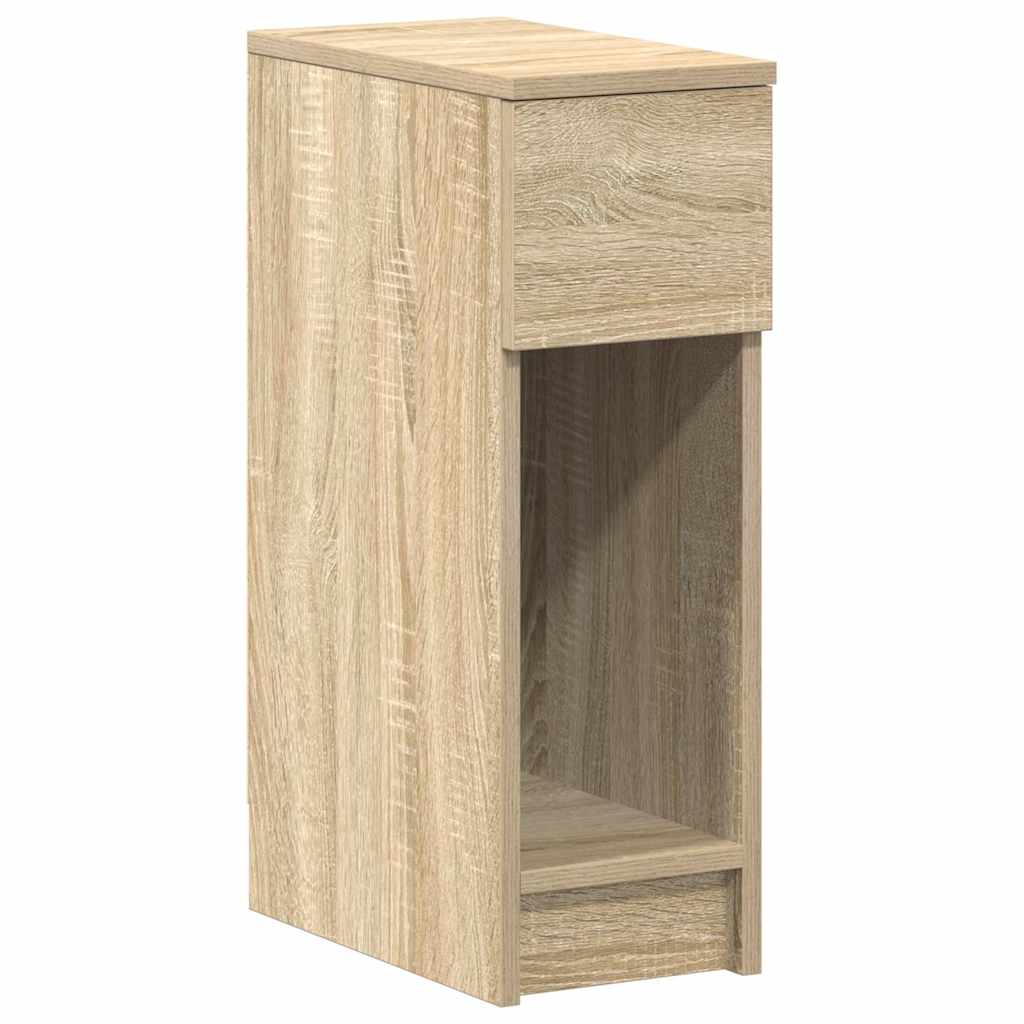 sengeborde med skuffe 2 stk. 20x36x60 cm sonoma-eg