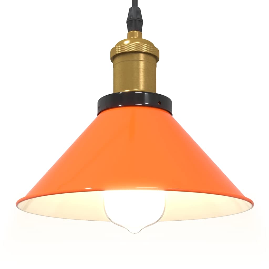 pendellampe højdejusterbar E27 Ø 22 cm metal glans orange