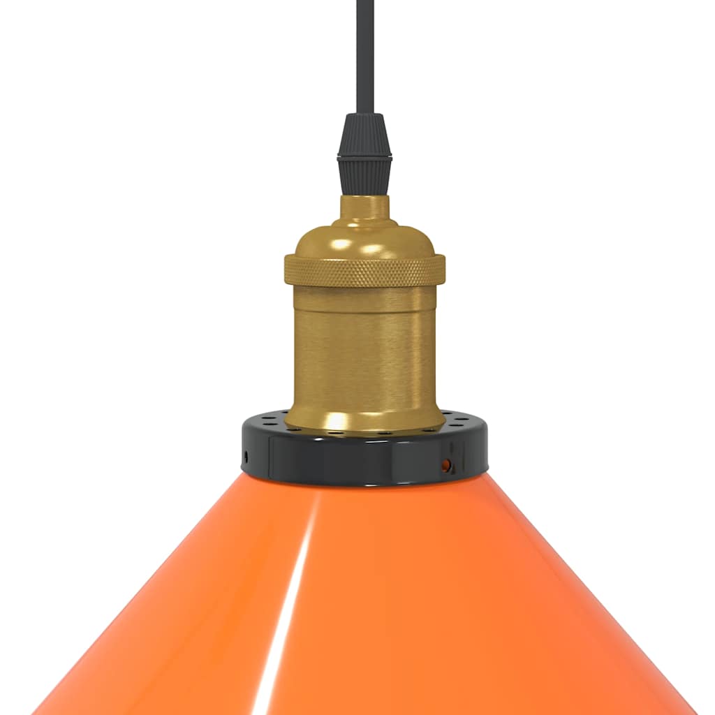 pendellampe højdejusterbar E27 Ø 22 cm metal glans orange