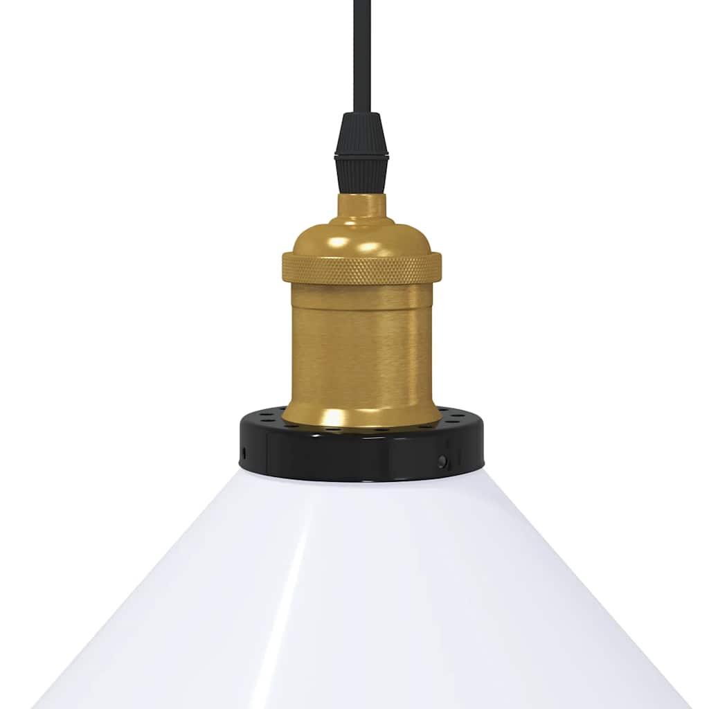 pendellampe højdejusterbar E27 Ø 22 cm metal glans hvid