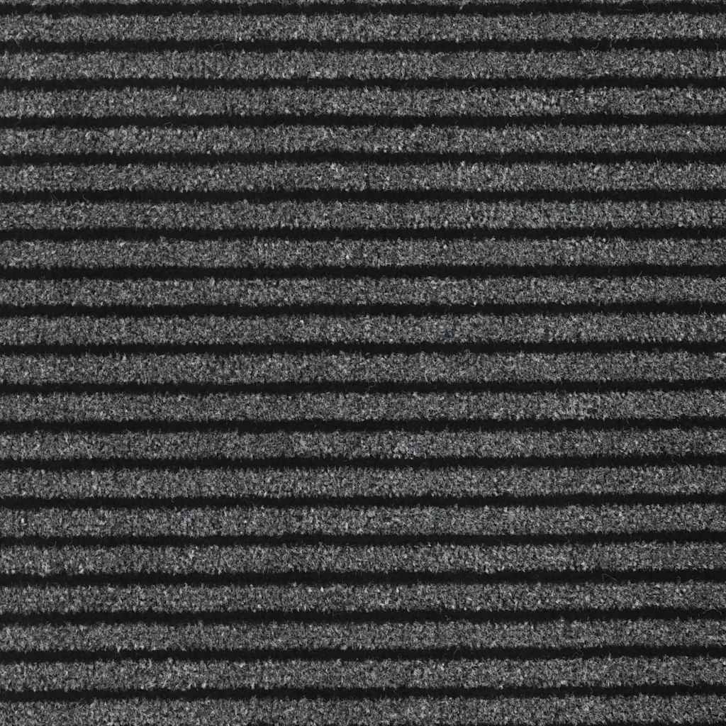 Dørmåtte Stribe Sort og Grå 115x300 cm