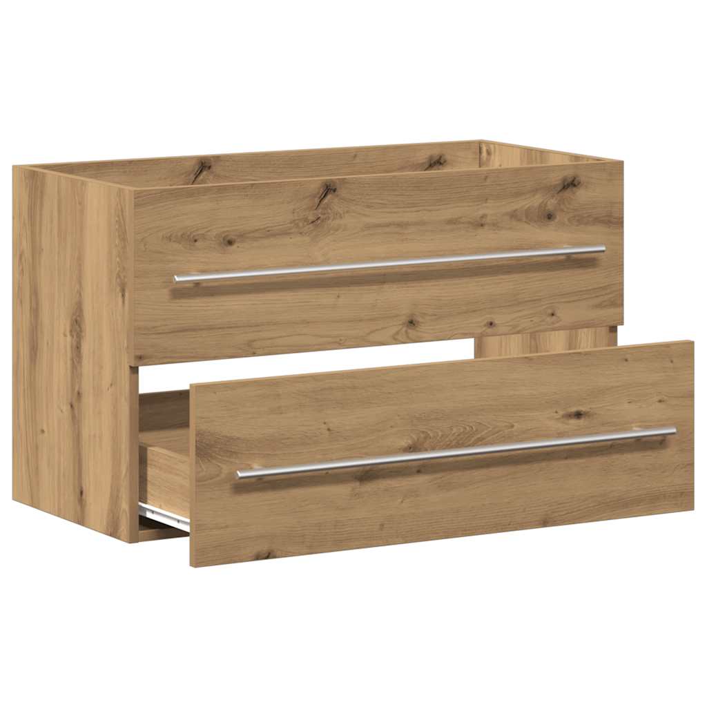 Kommod för tvättställ 80x38,5x48 cm parkett i konstträ