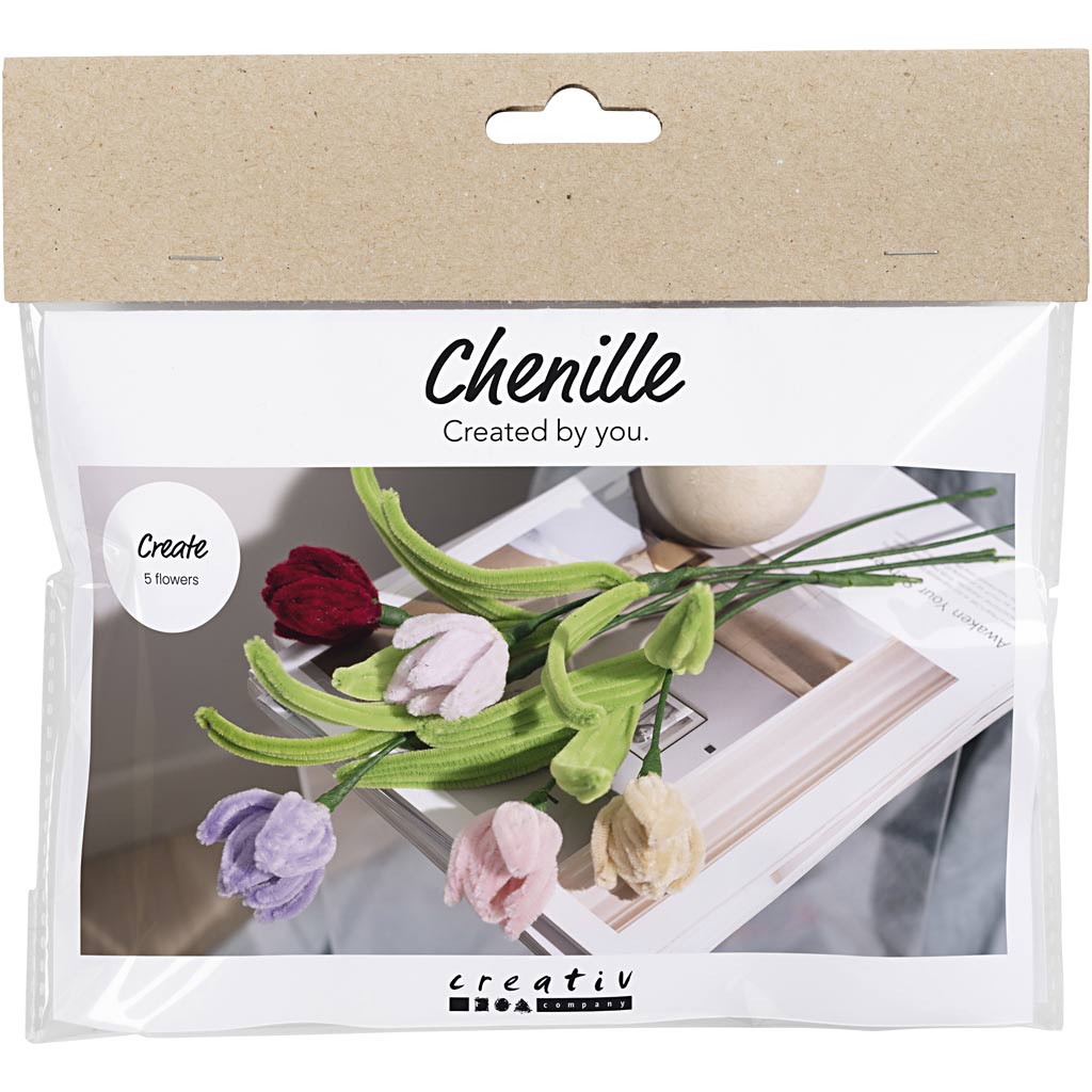 Mini DIY-sæt med chenilleblomster