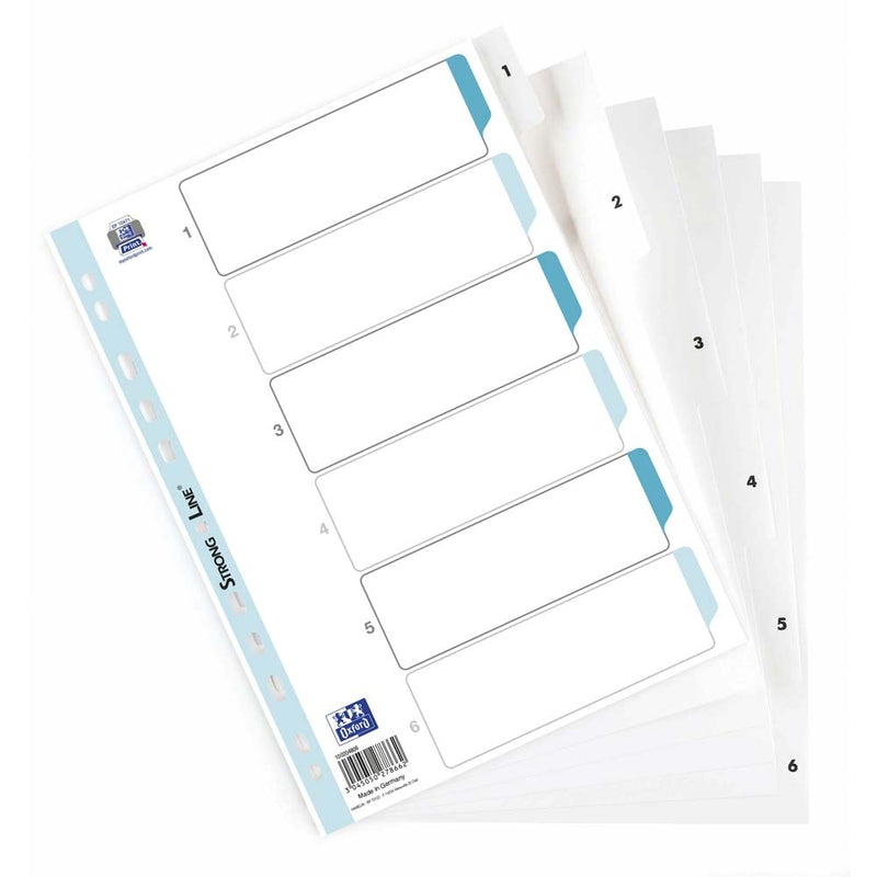 Register, Elba, A4,210x297mm, 1-6, hvid