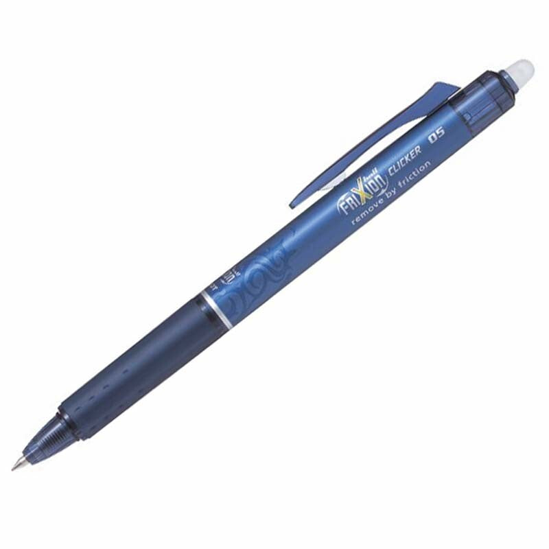 Kuglepen, Pilot Frixion, CLICKER, 0,5MM, sort blå, units 12