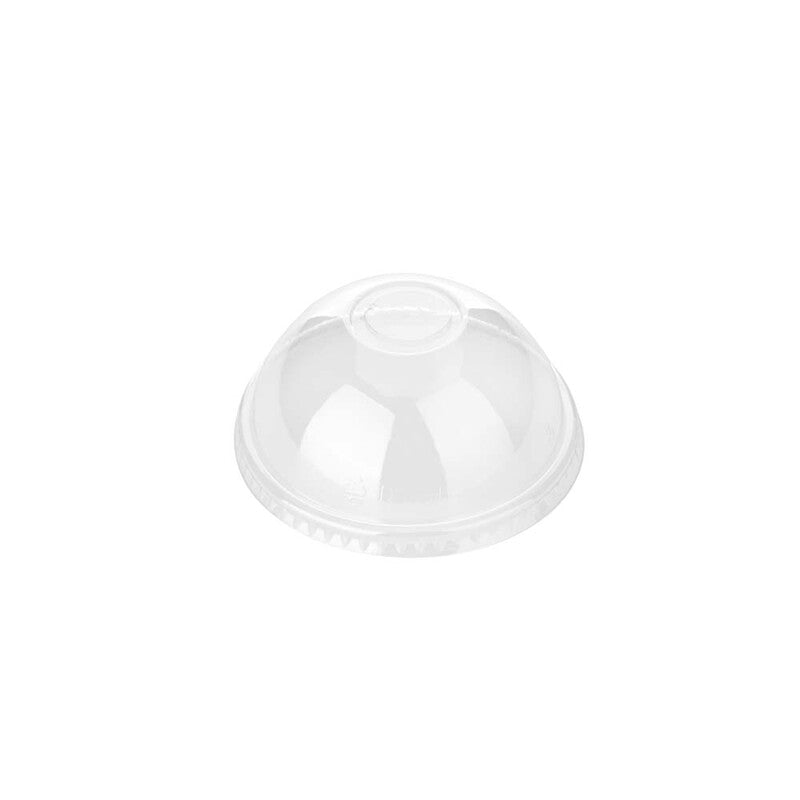 Låg t/plastglas, udvendig diameter: 98 mm, PET, transparent, Dome with hole, pose a 50 stk, kasse a 40 poser, palle a 12 kartoner, 16-20 oz, Fødevaregodkendt