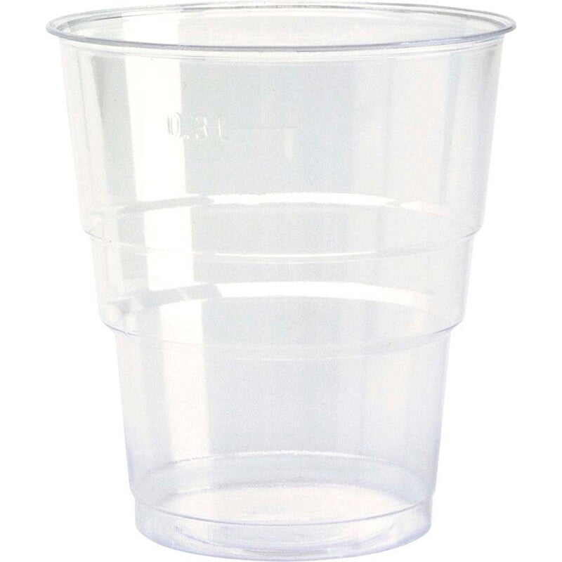 Plastglas, Duni, Rund, 300 ml, indvendig diameter 84.0 mm, PS, transparent, pose a 50 stk, Fødevaregodkendt