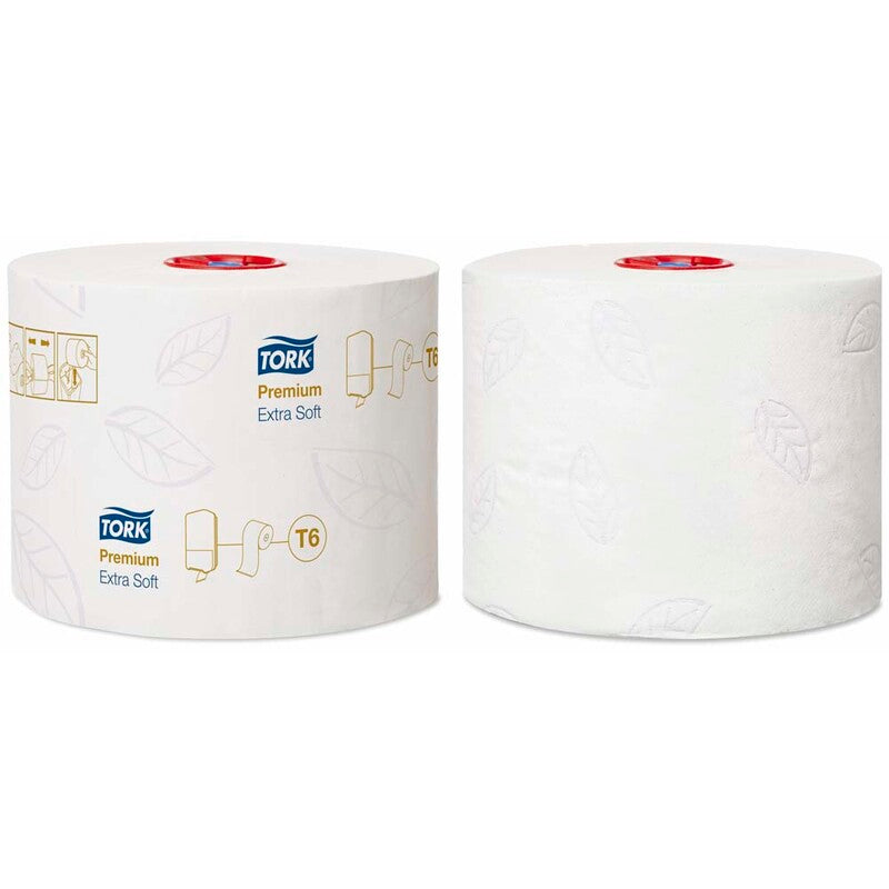 Toiletpapir Jumbo, Tork, Premium, Mid-Size T6, hvid x 70.00m, kasse a 27 ruller, FSC Mix Credit