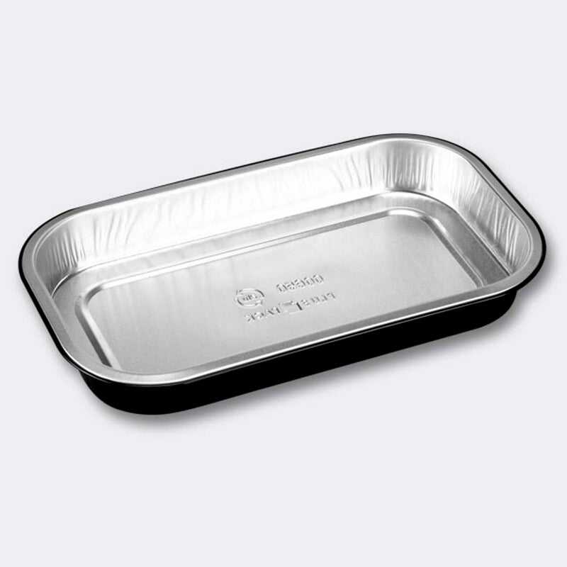 Foliebakke, Plus Pack, 1-Compartments, Rektangulær, 650 ml, 234x138x30mm, aluminium, sort/aluminium, pakke a 120 stk