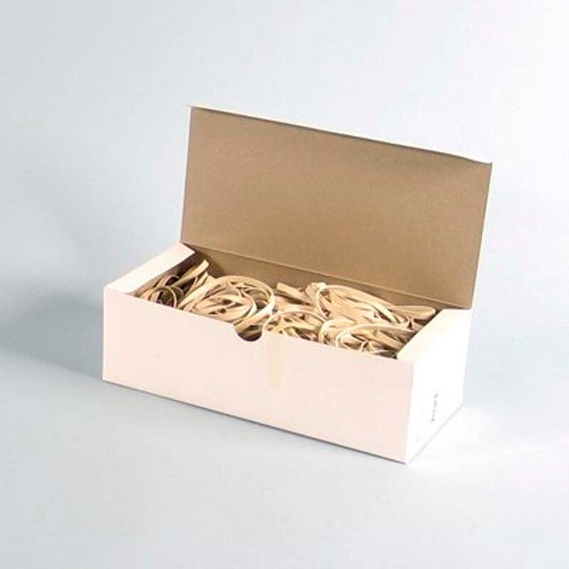 Gummibånd, 140 mm x 10 mm, gummi, gul, rullevægt: 0.50 kg, pakke med 500 g