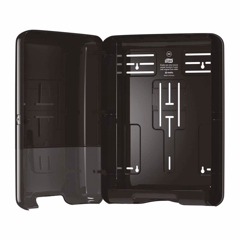 Papirhåndklæde dispenser, Tork, H3, V-fold og C-fold, sort