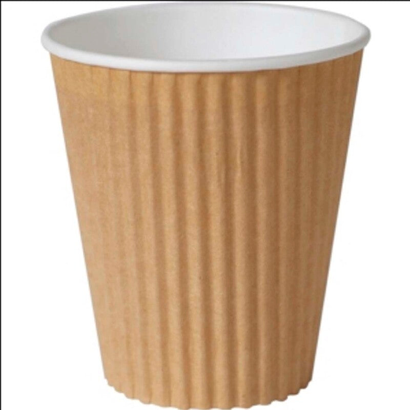 Kaffebæger, Duni, 240 ml, udvendig diameter: 80 mm, Papir, brun/hvid, karton a 500 stk, Ripple wall, Fødevaregodkendt