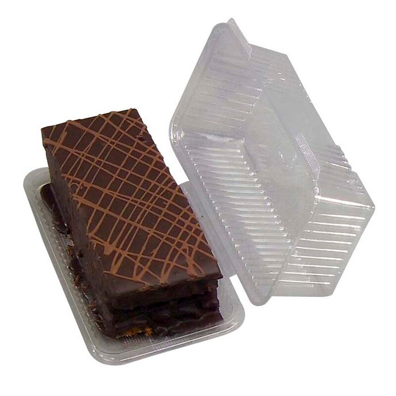 Plastbakke, m/hængslet låg, 235x135x71mm, PET, transparent, karton a 350 stk