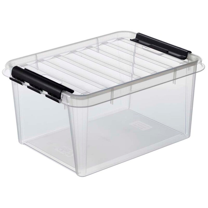 Plastkasse SmartStore, Classic, transparent, 15L med låg , 400mm x 300mm, x 190mm