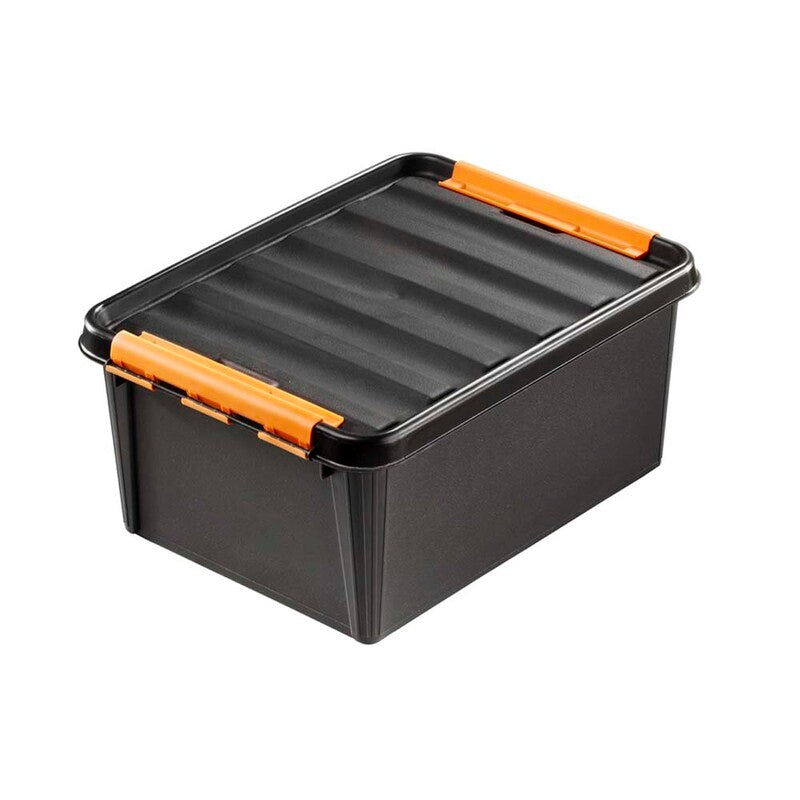 Plastkasse SmartStore, Pro, sort, 15L med låg , 400mm x 300mm x 190mm