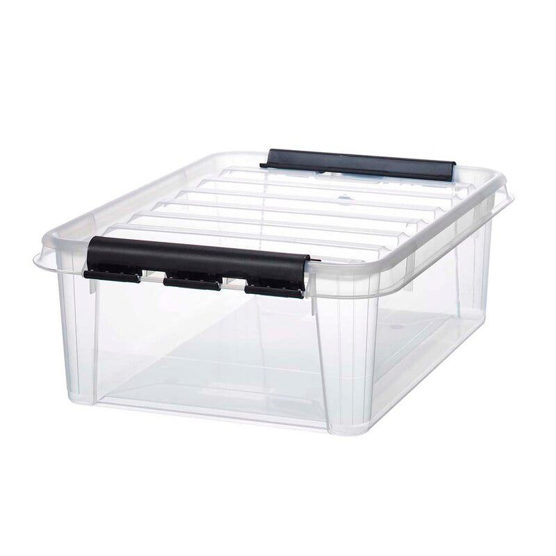 Plastkasse SmartStore, Classic, transparent, 24L med låg , 500mm x 390mm, x 180mm