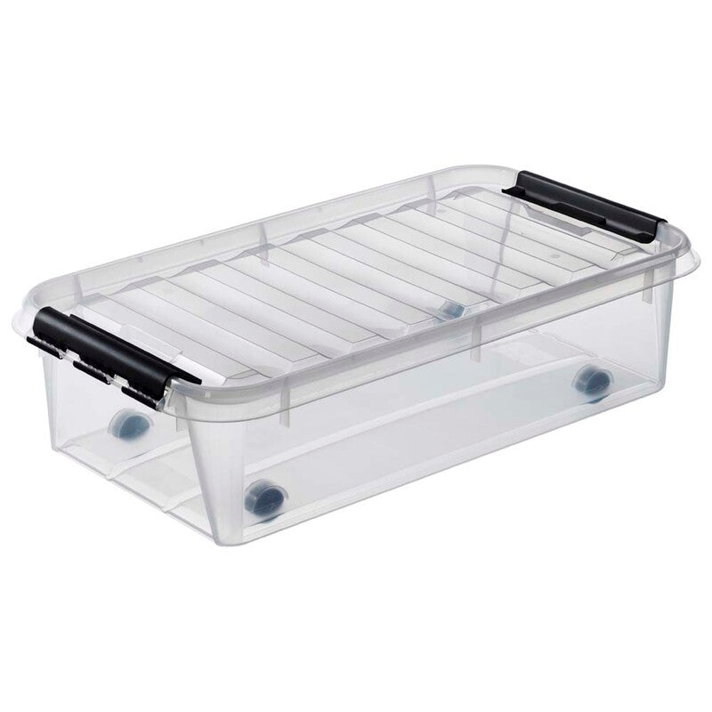 Plastkasse SmartStore, Classic, transparent, 35L med låg , 720mm x 400mm, x 190mm