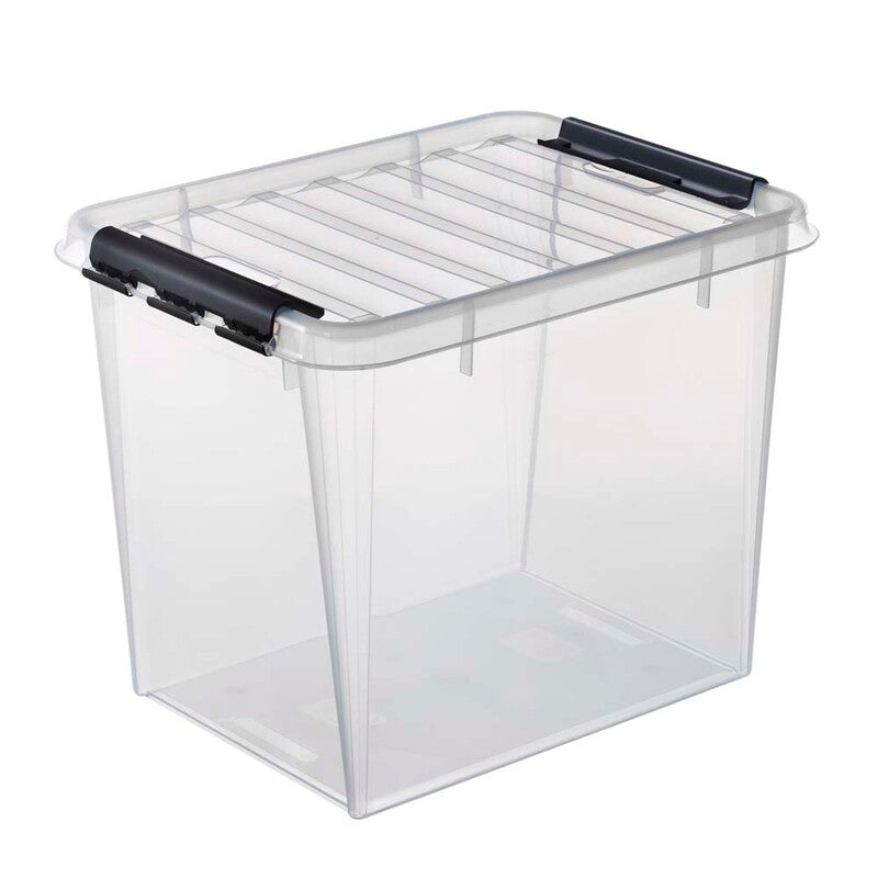 Plastkasse SmartStore, Classic, transparent, 52L med låg , 500mm x 390mm, x 410mm
