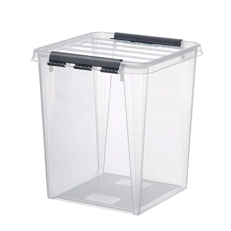 Plastkasse SmartStore, Classic, transparent, 70L med låg , 720mm x 400mm, x 410mm