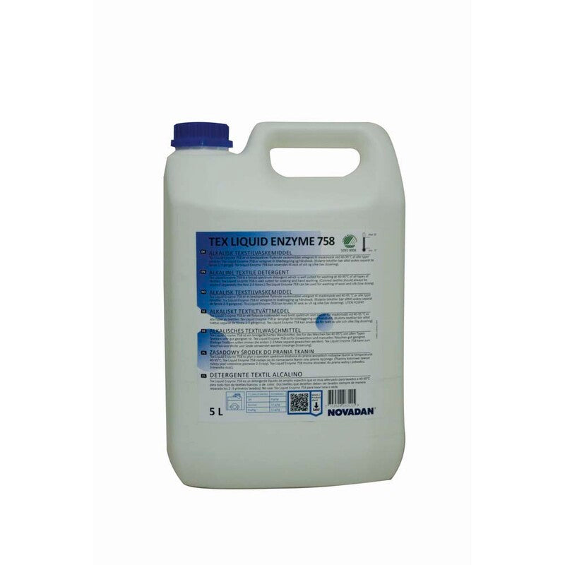 Flydende vaskemiddel, Novadan, Liquid TEX 758 with enzymes, 5 l