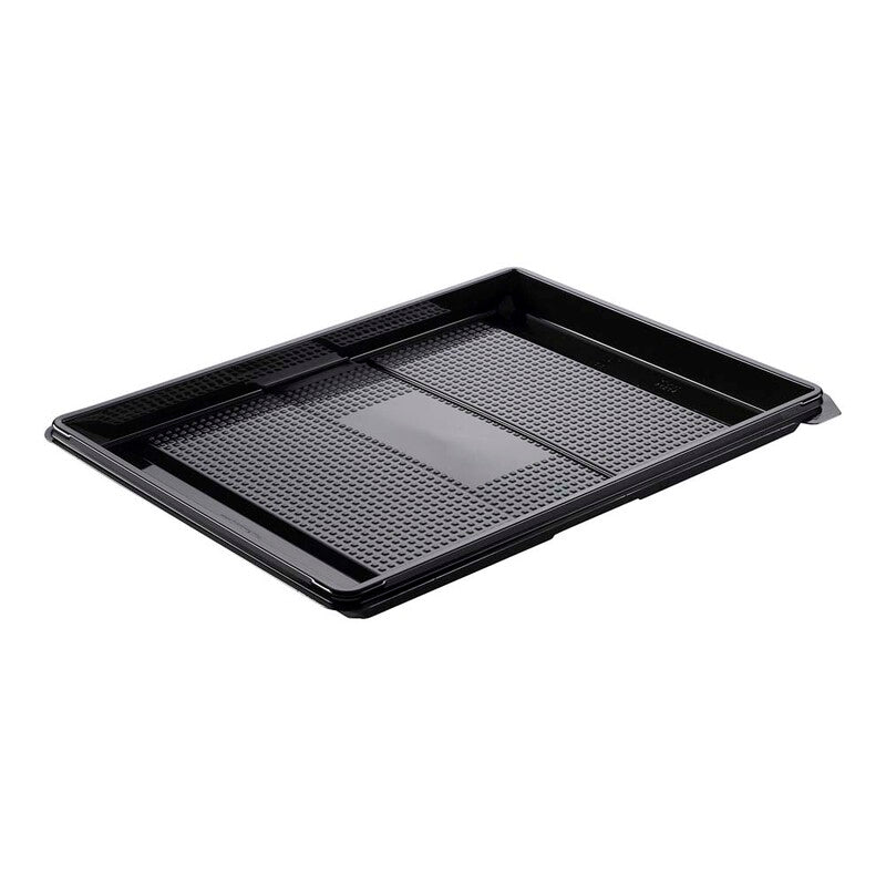 Plastbakke, Plus Pack Zen, Rektangulær, 320x250x20mm, PET, sort, karton a 120 stk