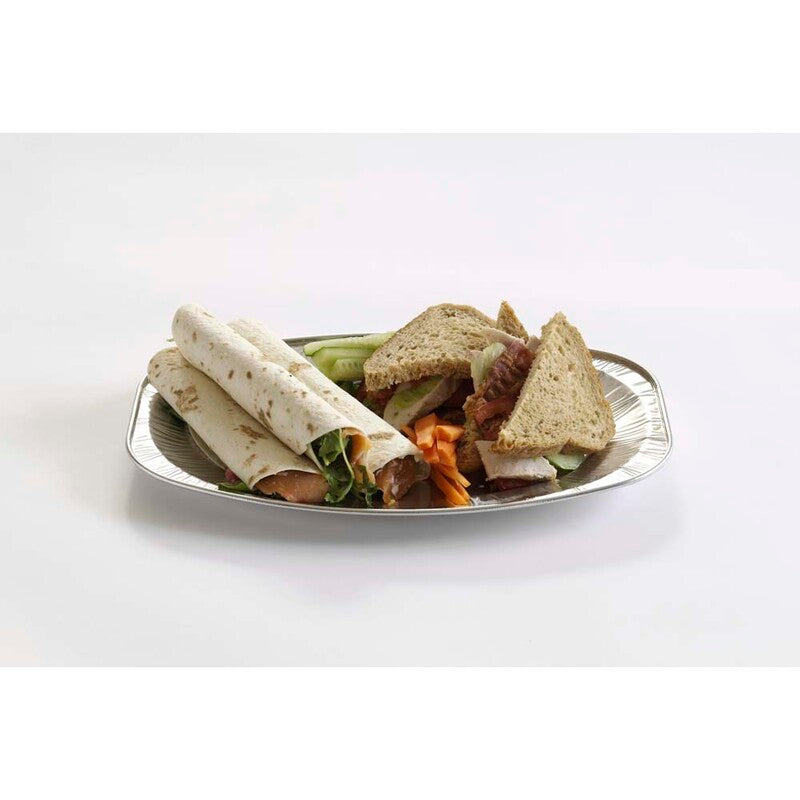 Cateringfad, Plus Pack, Oval, 351 x 243 x 21 mm, aluminium, aluminium, SMALL, pakke a 10 stk, Fødevaregodkendt
